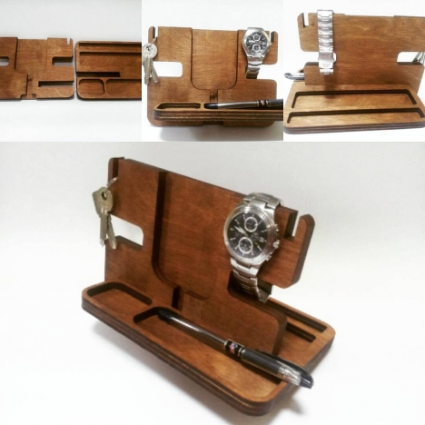 Laser Cut Men’s Desk Organizer File