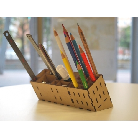 Laser Cut Desk Organizer for Pens and Pencils