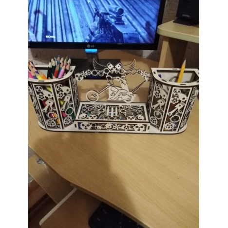 Motorcycle Desk Organizer Laser Cut File