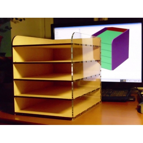 Laser Cut Desk Organizer File