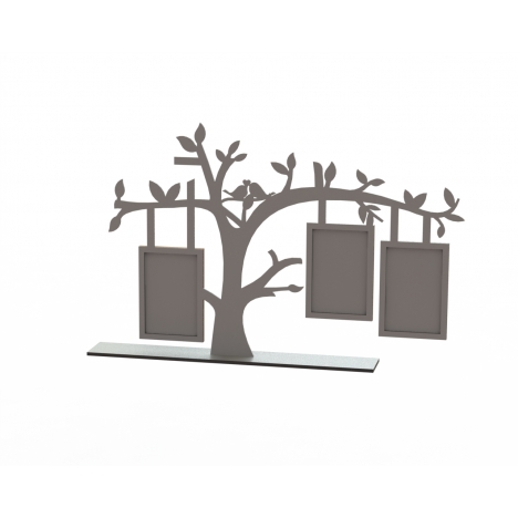 Tree Photo Frame Laser Cut File with 3 Hanging Frames