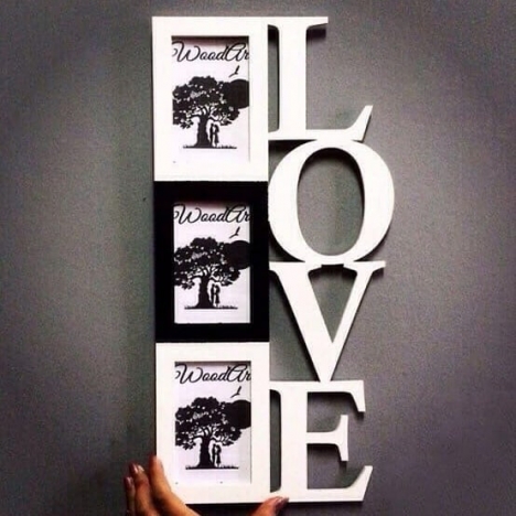 Фоторамка Love для лазерной резки