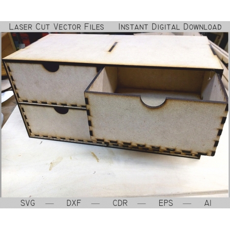Box with Drawers Laser Cut File
