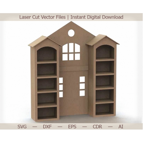 House Shelf 5 Floors Laser Cut File
