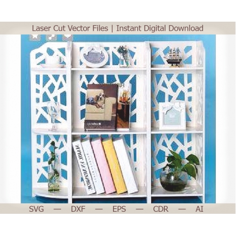 Laser Cut Bookshelf Vector File