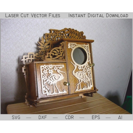 Wall-Mounted Japanese Cabinet Laser Cut File