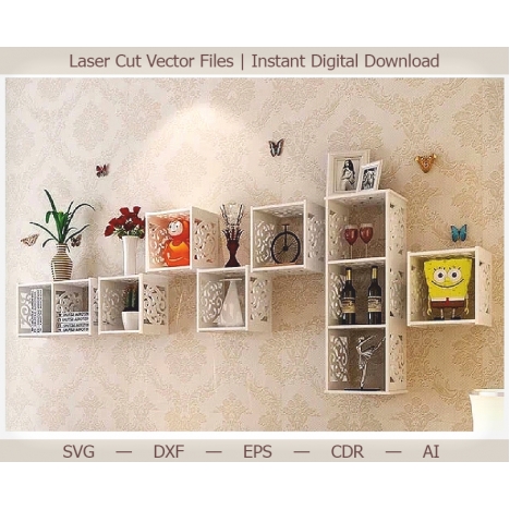 Modular Wall Shelf Laser Cut File