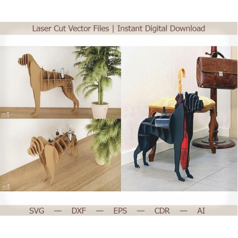 Boxer Dog Shelf Laser Cut File