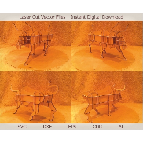 Bull Shelf Laser Cut File