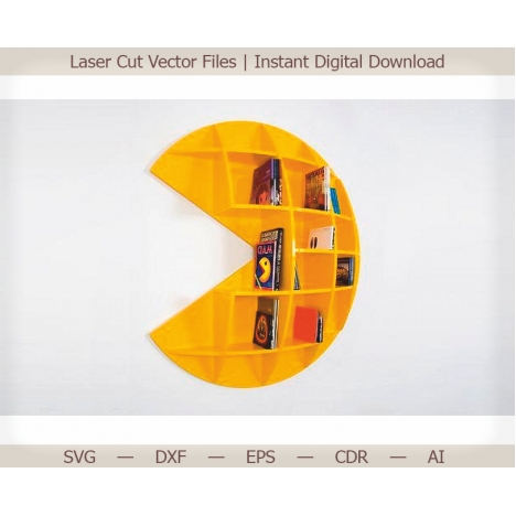 Pac-Man Wall Shelf Laser Cut File