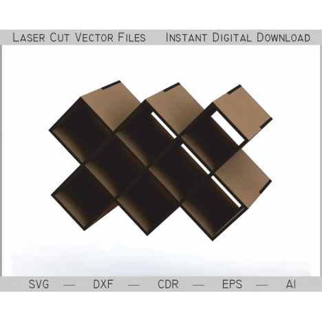 45 Degree Wall Shelf Laser Cut File
