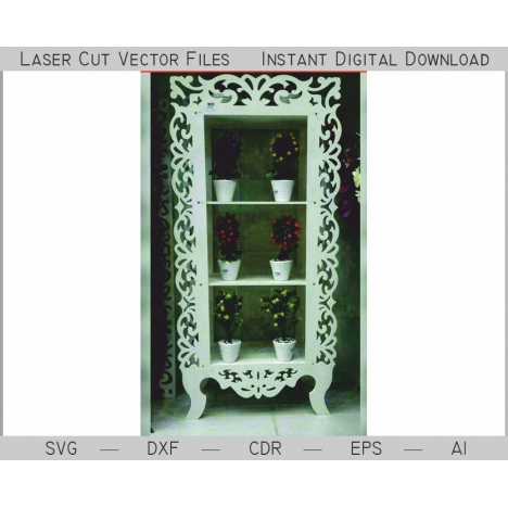 Laser Cut Flower Shelf Vector File