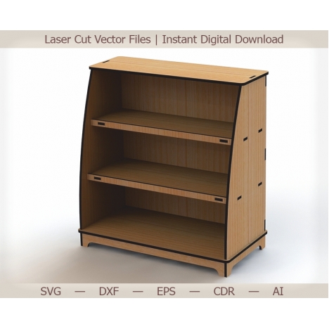 Laser Cut Bookshelf Vector File