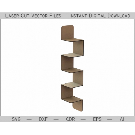 Zigzag Corner Shelf Laser Cut File