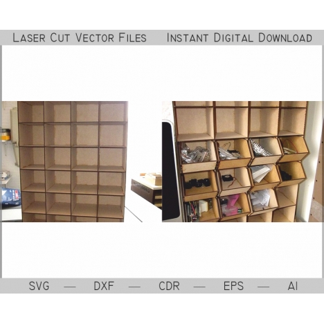 Wall Storage Organizer Laser Cut File