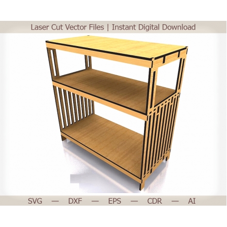 Laser Cut Shelf Table Design