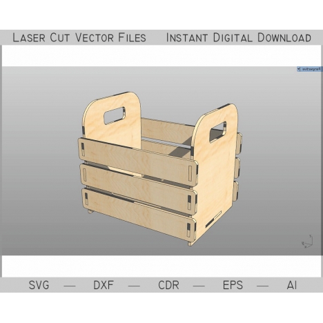 Mini Storage Crate Laser Cut File