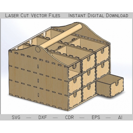 Portable Storage Box Laser Cut File