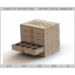 Laser Cut Glasses Storage Drawer Cabinet File