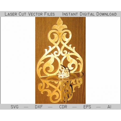 Twisted Wall Shelf Laser Cut File