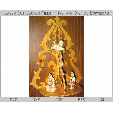 Decorative Corner Shelf Laser Cut File