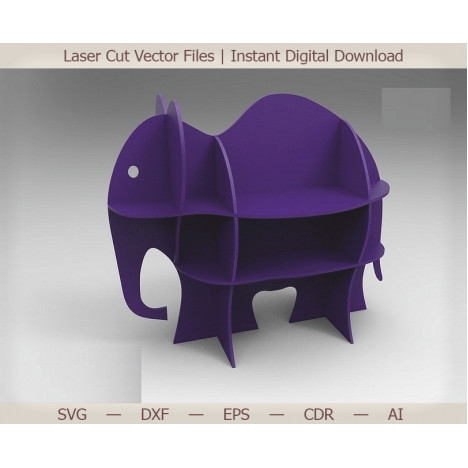 Elephant Shelf Laser Cut File