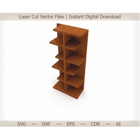 Laser Cut Tall Shelf Vector File