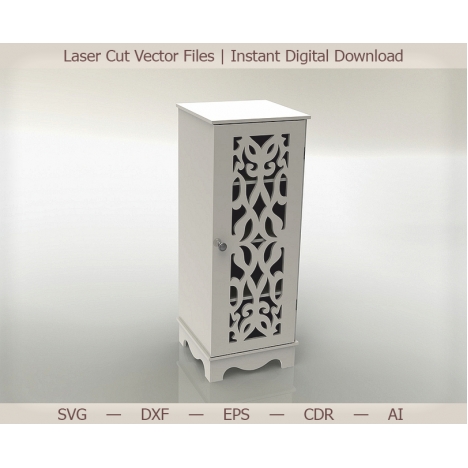 Tall Decorative Cabinet Laser Cut File