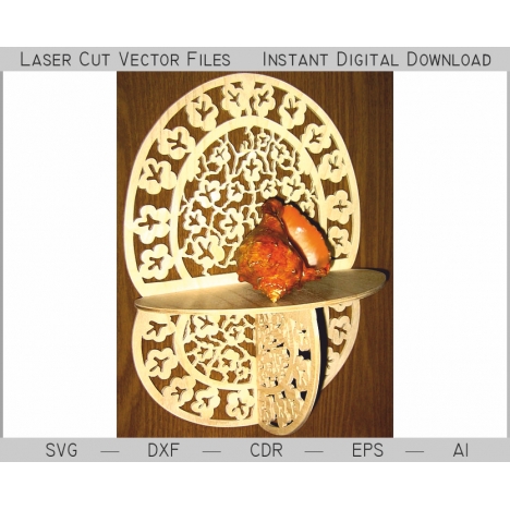 Decorative Wall Shelf Laser Cut File