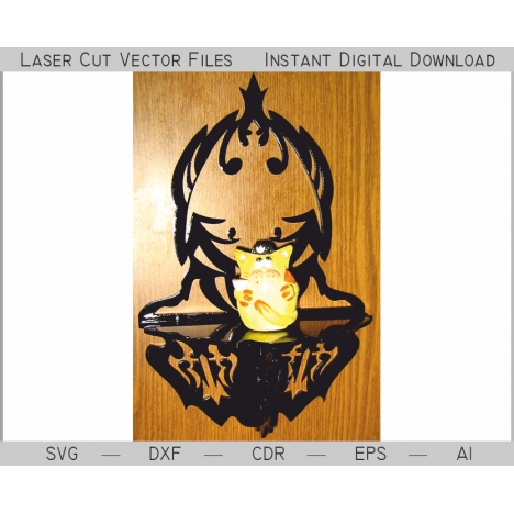 Cat Wall Shelf Laser Cut File