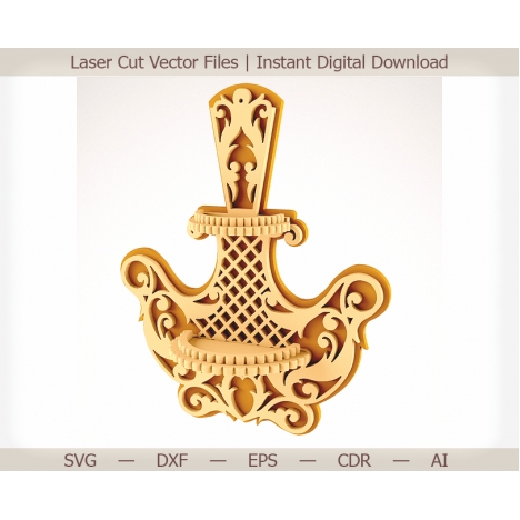 Ornate Wall Shelf Laser Cut File
