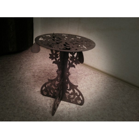 Laser Cut Table File with Floral Scrollwork