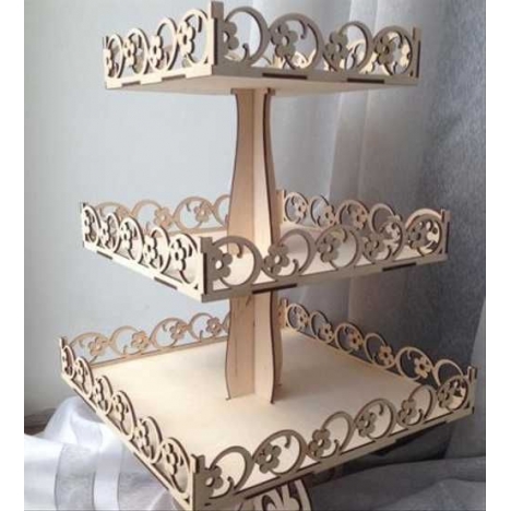 Laser Cut Tiered Cake Stand File