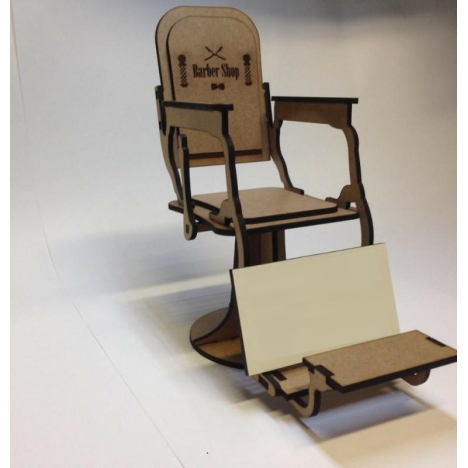 Barber Chair Business Card Holder Laser Cut File