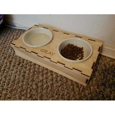 Laser Cut Double Pet Bowl Stand File