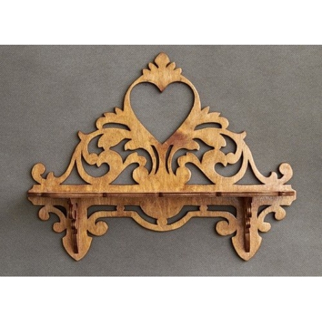 Heart Ornamental Wall Shelf Laser Cut File