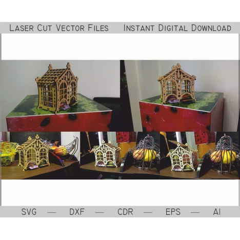 Carved Tea House Laser Cut File