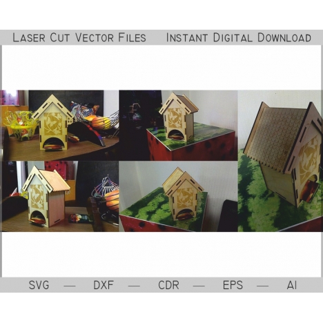 Butterfly Tea House Laser Cut File