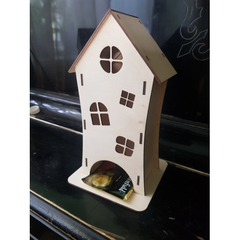 Tea House Laser Cut File | Tea Bag Holder Design