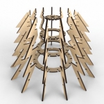 Tea House Laser Cut File with Trees and Fence