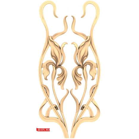 Floral motifs - 3D STL model for CNC