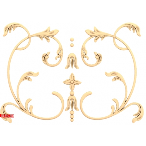 Luxurious floral ornament - STL model for CNC