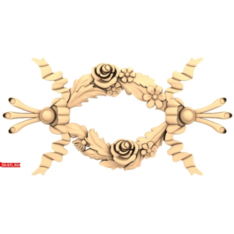 Floral ornament - 3D model for CNC