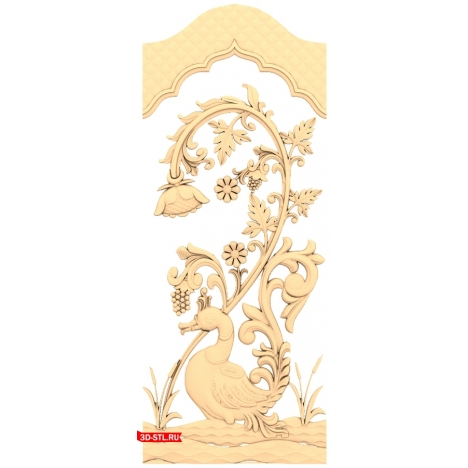 3D STL model of the Lebedinotsvet door for CNC