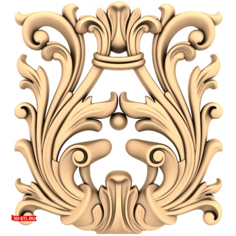 Baroque Decor - 3D STL Model for Milling
