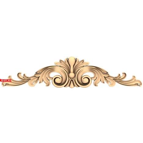 Baroque scroll decor - 3D STL model for CNC