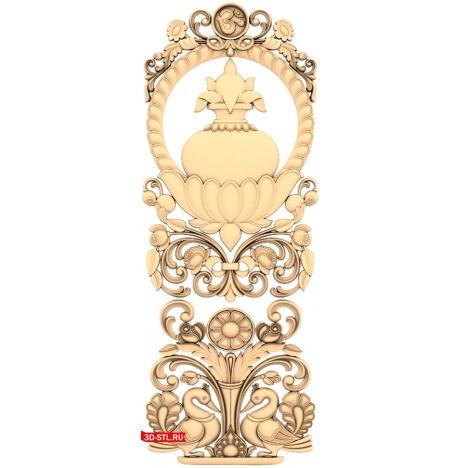 3D model of the Royal Lotus door in STL format for CNC.