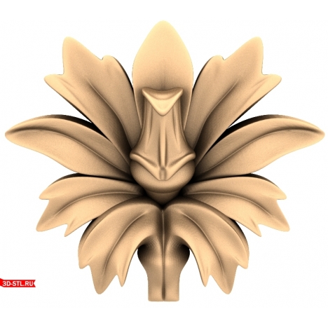 Floral ornament - 3D model for milling in STL format