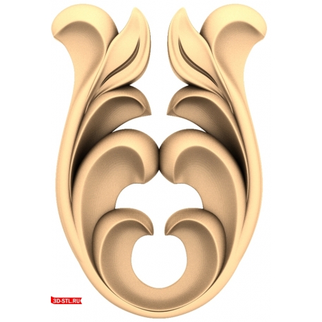 3D model of Wave Leaves decor for CNC machine