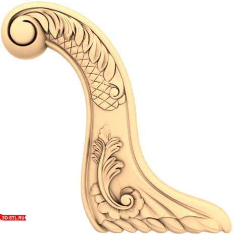 Luxurious Curl - 3D model for CNC